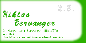 miklos bervanger business card